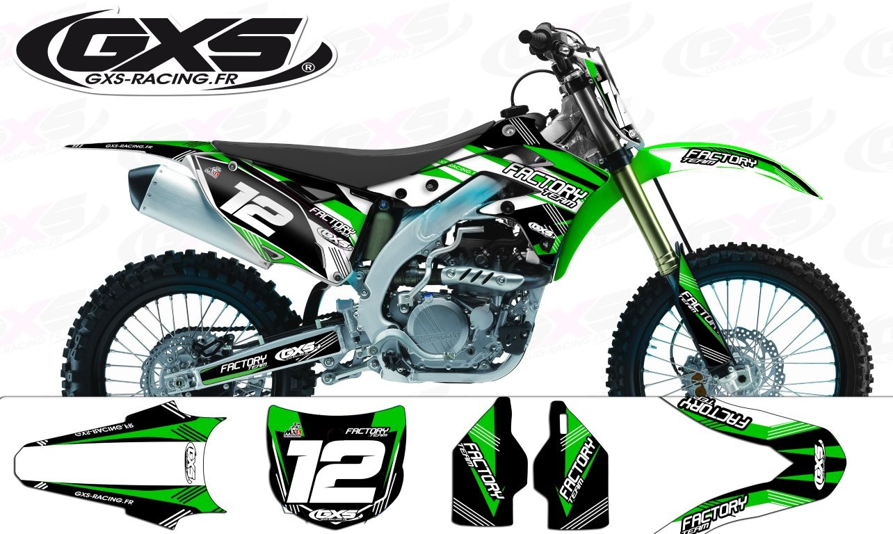 Kit déco Kit déco Kawasaki 250-450KXF 2013 Factory Team Dash