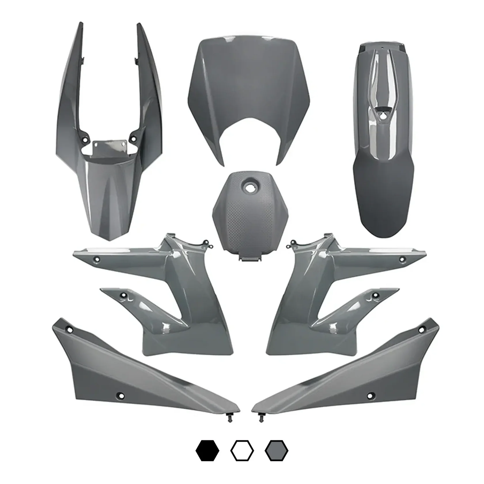Kit déco Kit carénages Derbi Senda DRD Racing/X-Treme 11-17 — Gris