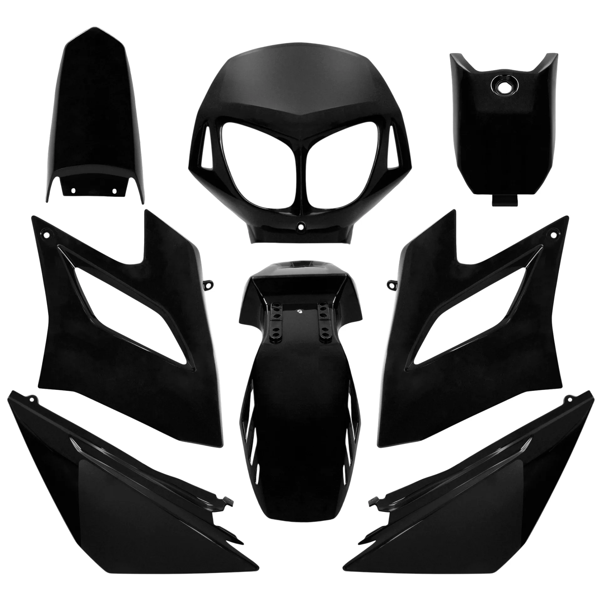 Kit déco Kit carénages Derbi Senda DRD Racing/Limited 04-10 8 pièces injection — noir