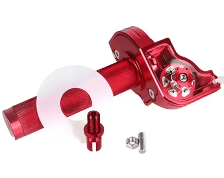 Poignée de Gaz Tirage Rapide Alu Cnc — Rouge