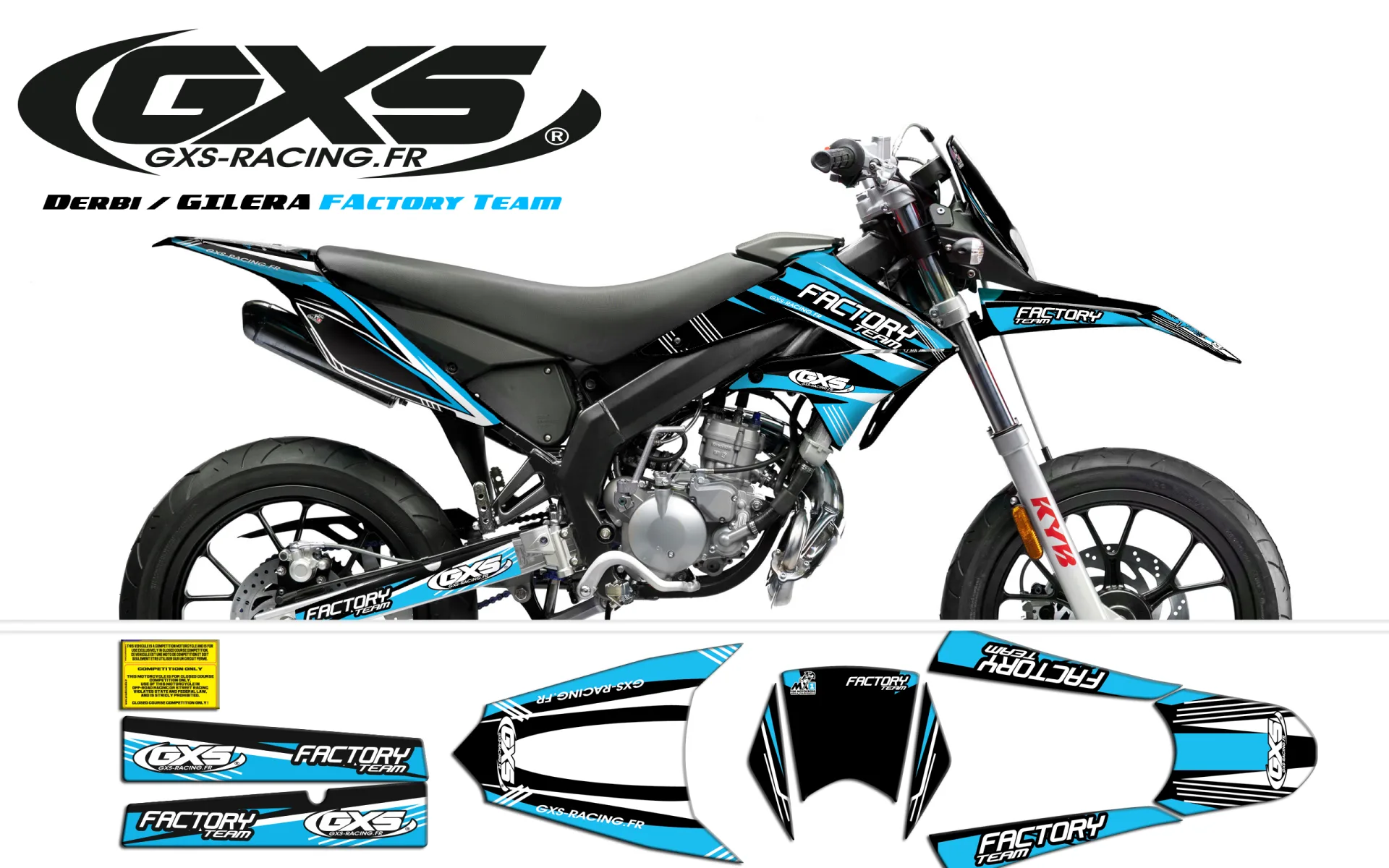 Kit déco Kit Déco Derbi DRD X-Treme 11-17 GILERA FACTORY Team