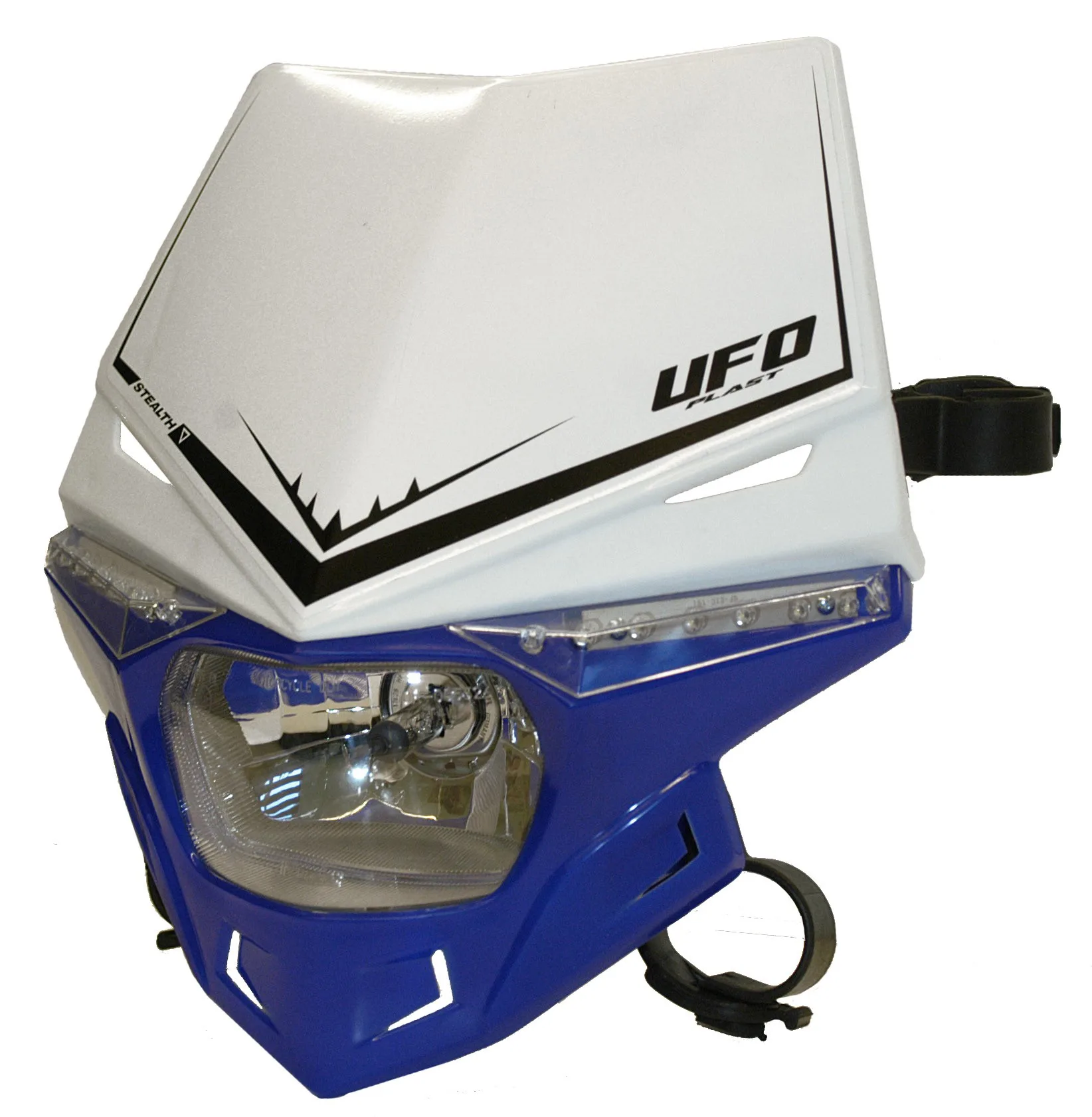 Kit déco Phare Stealth LED bicolore 12V 35/W (homologué) PF01715 — blanc/bleu