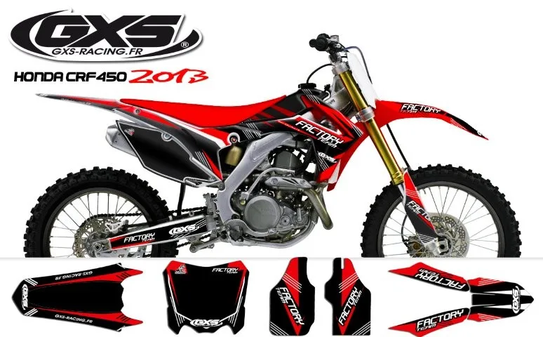 Kit déco Kit déco Honda 250-450 CRF 2014 Factory Team Dash