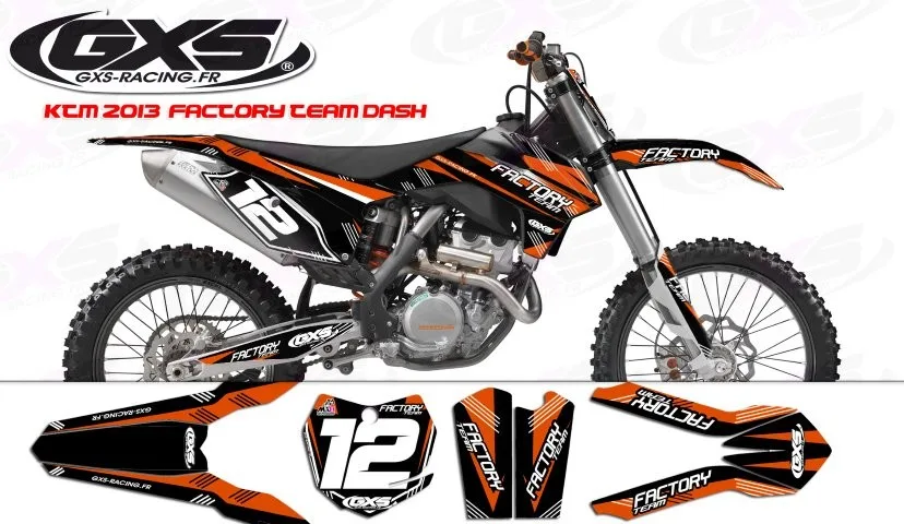Kit déco KTM SX/SX-F 2013-2014 Factory Team Dash